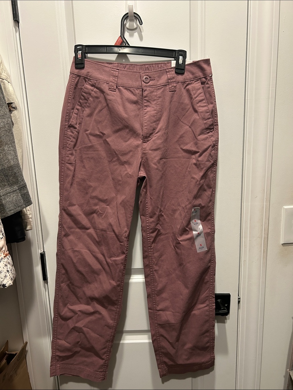 Casual Straight-Leg Pants in Dusty Rose